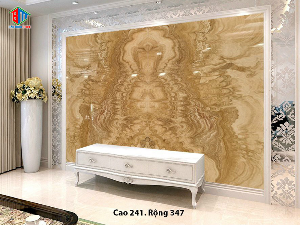 Công trình hoàn thiện với mẫu vách tivi ốp đá đẹp