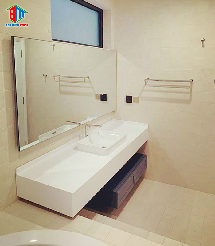 Hình ảnh thi công bàn đá lavabo đẹp